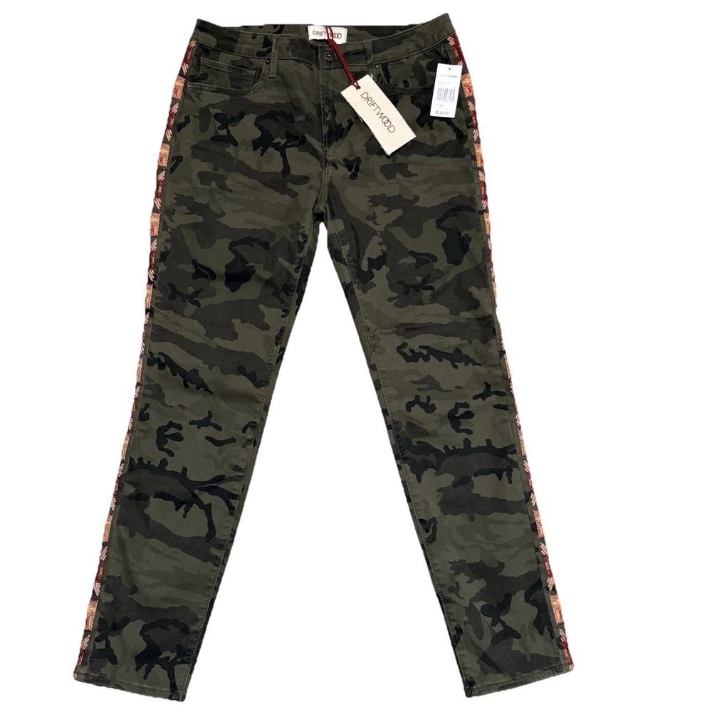 Driftwood Jackie Sedona Camo Jeans Womens 29 Embroidered Side Stripe Boho Indie